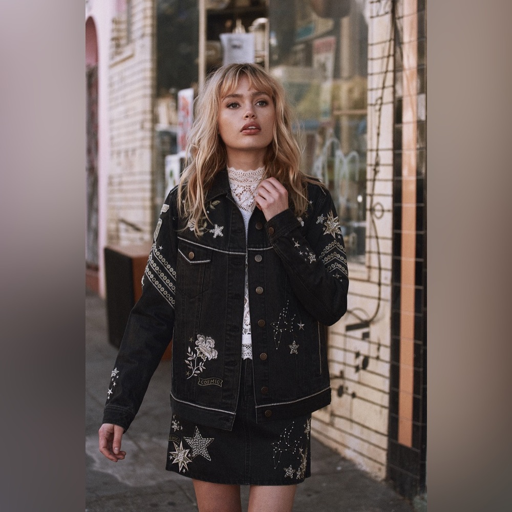 Spell and The Gypsy Celestial Embellished Denim Jacket